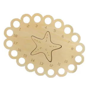 3pcs Wooden Carved Cross Stitch Thread Board(Starfish)