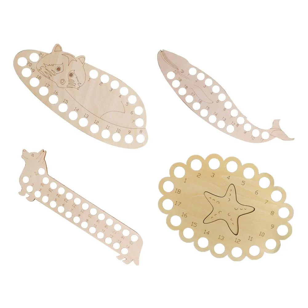 3pcs Wooden Carved Cross Stitch Thread Board(Starfish)