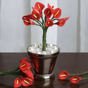 72 Eco Friendly Handmade Red Calla Lily Flowers For DIY Home Decor Craft Supplies