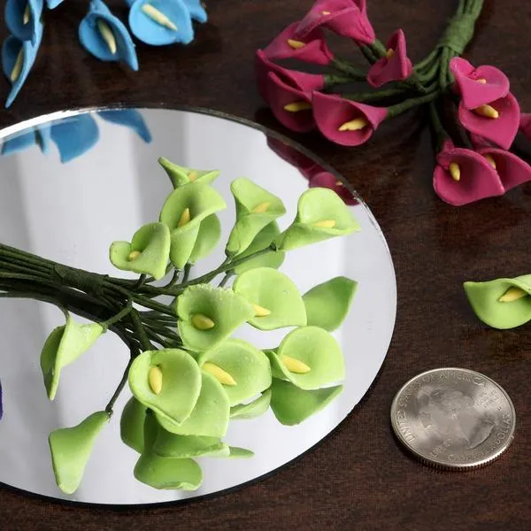 72 Eco Friendly Handmade Red Calla Lily Flowers For DIY Home Decor Craft Supplies