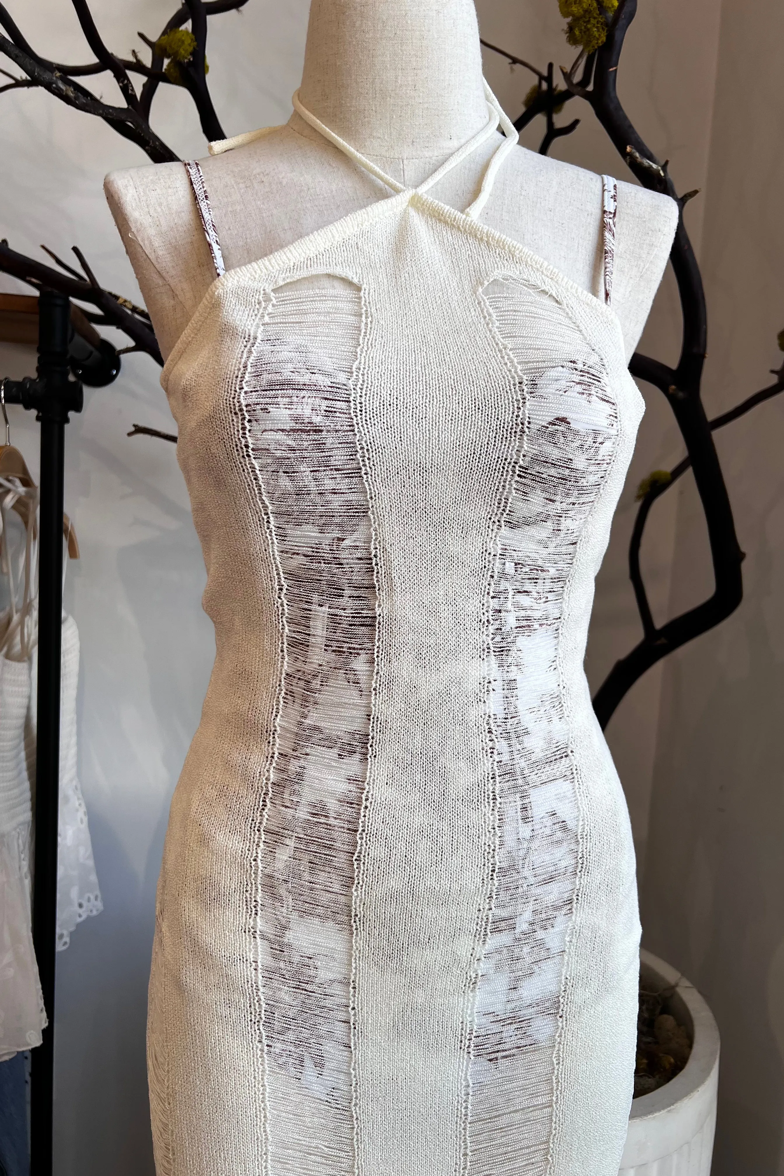 ARUBA IVORY HALTER COVERUP DRESS