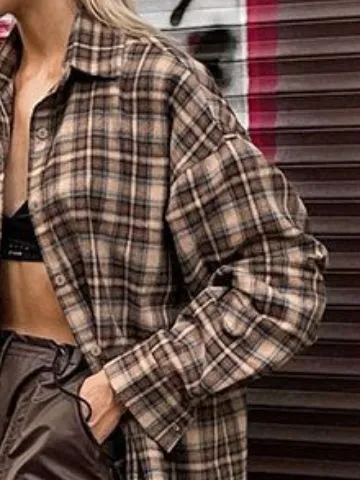 Causal Street Vintage Retro Check Shirt