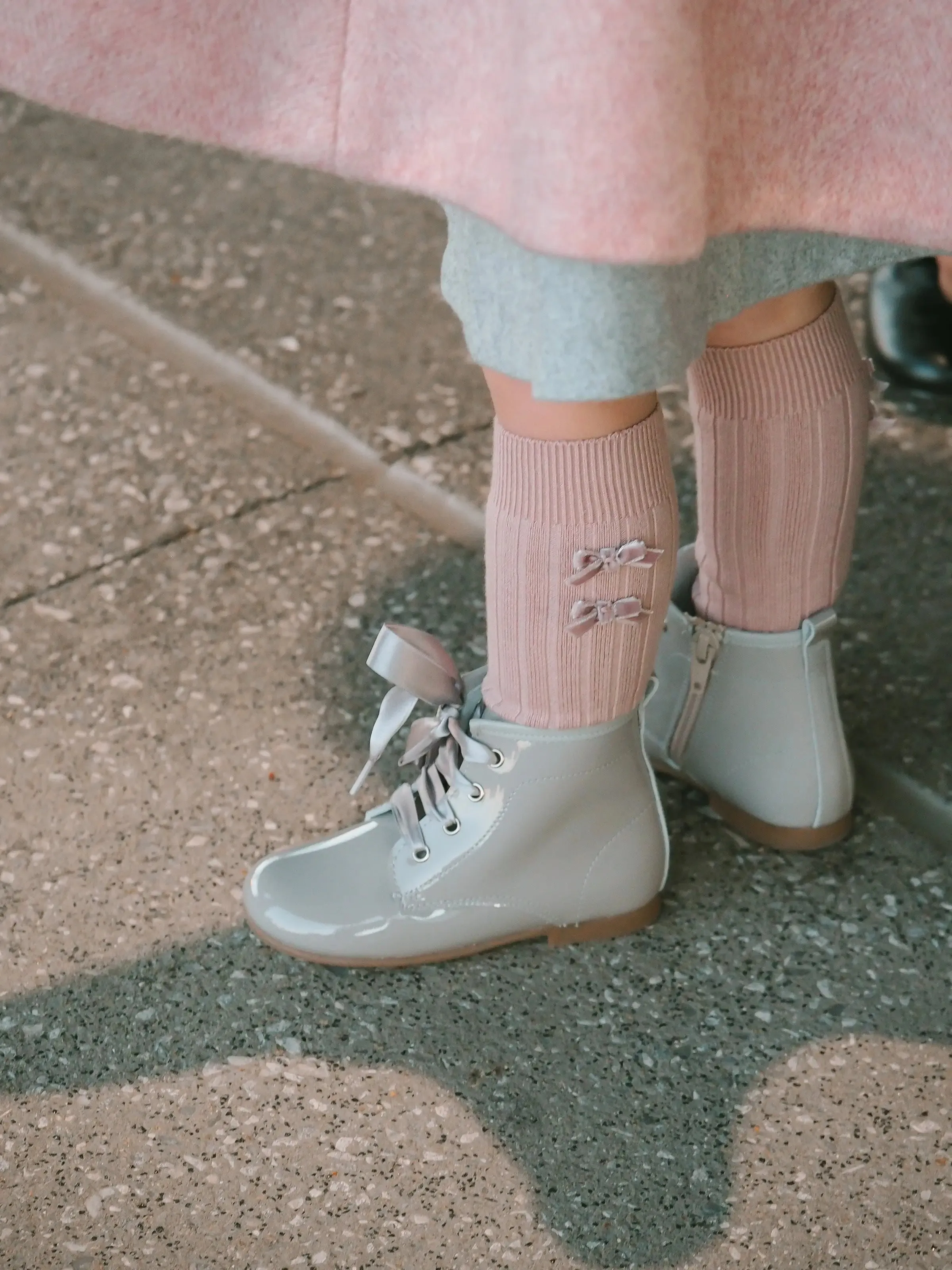Celina - Grey Patent Leather Boots