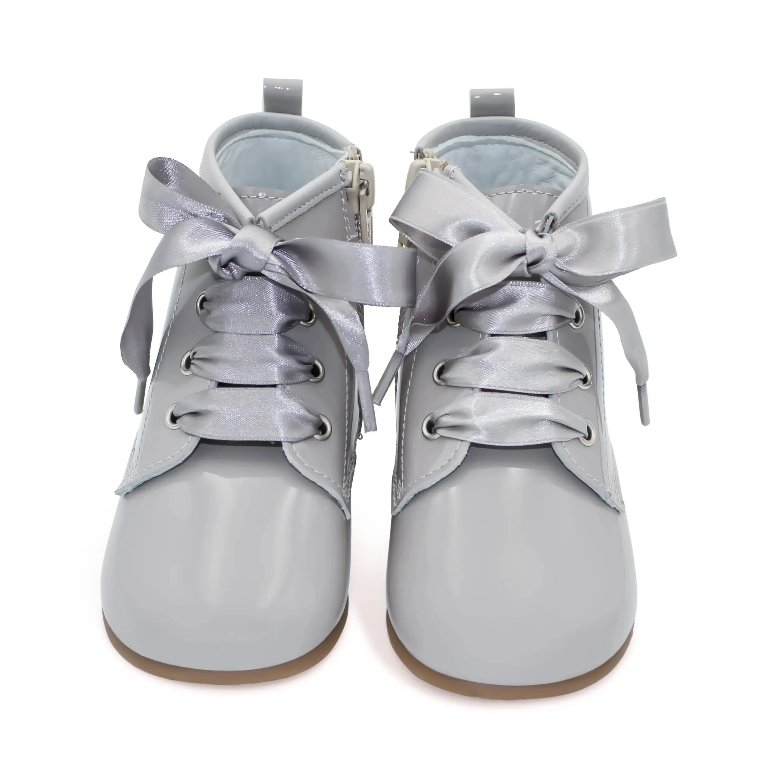 Celina - Grey Patent Leather Boots