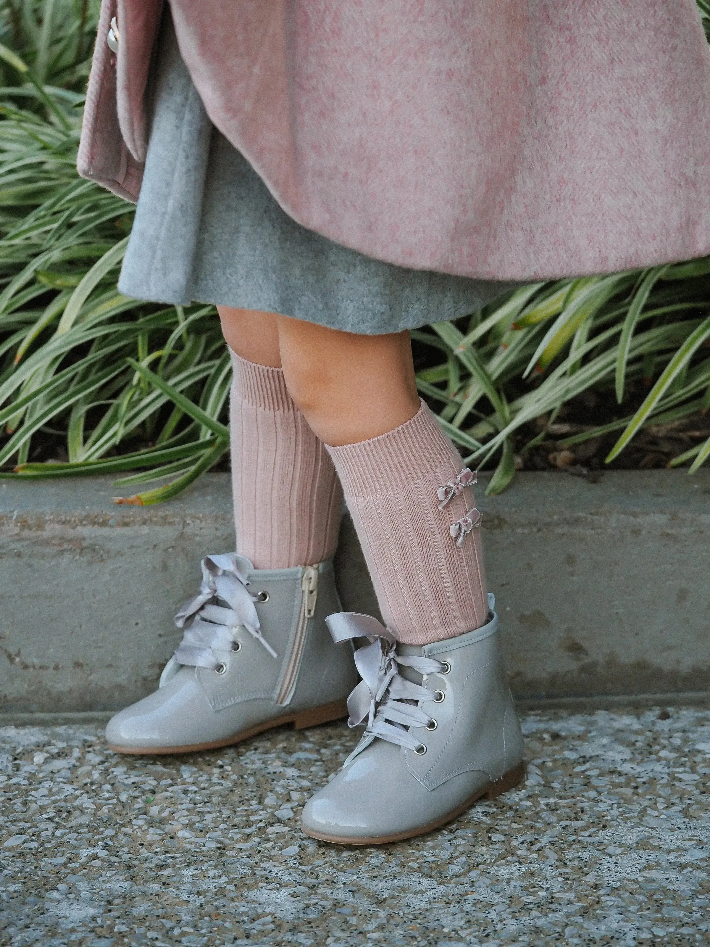 Celina - Grey Patent Leather Boots