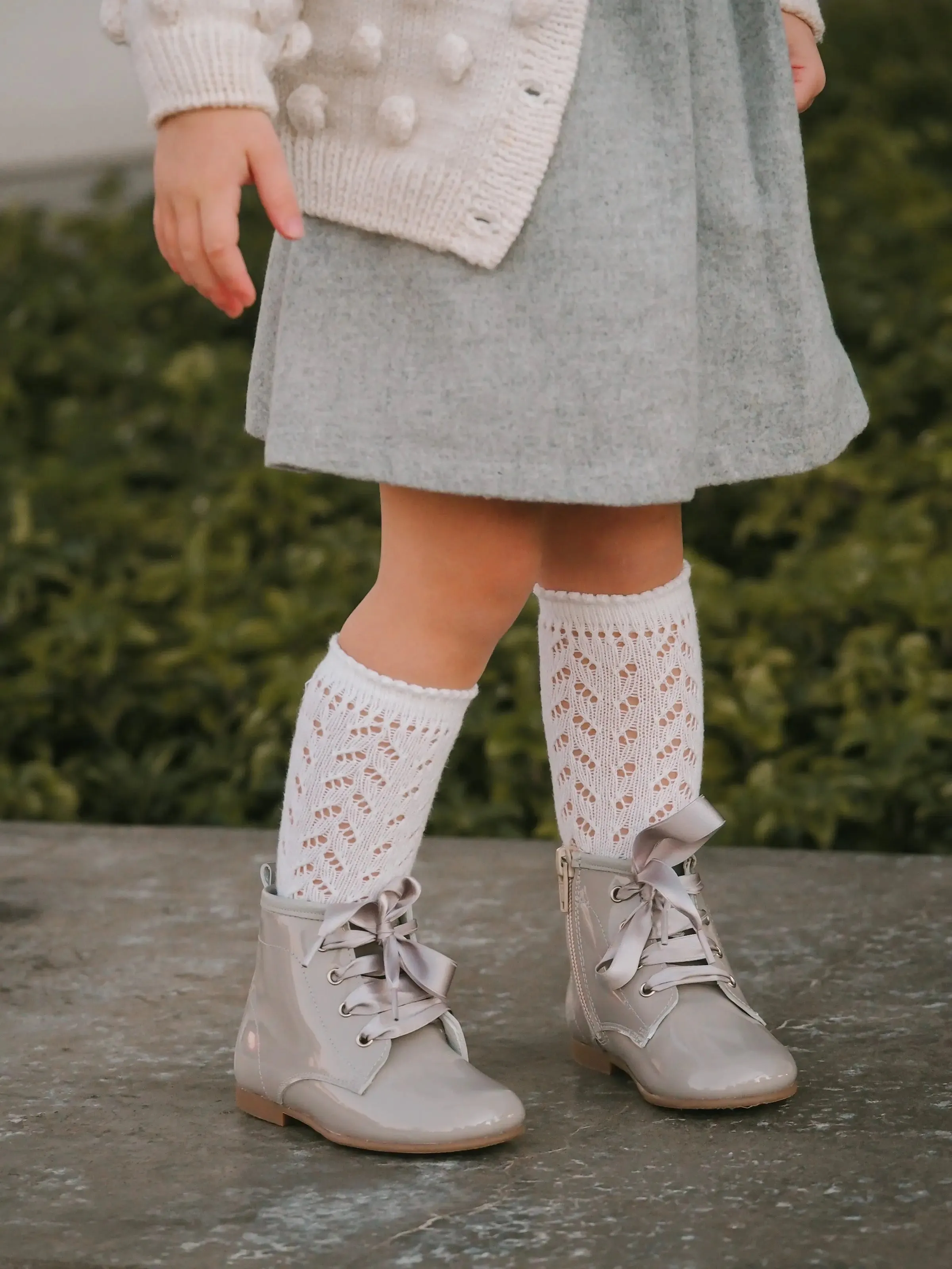 Celina - Grey Patent Leather Boots