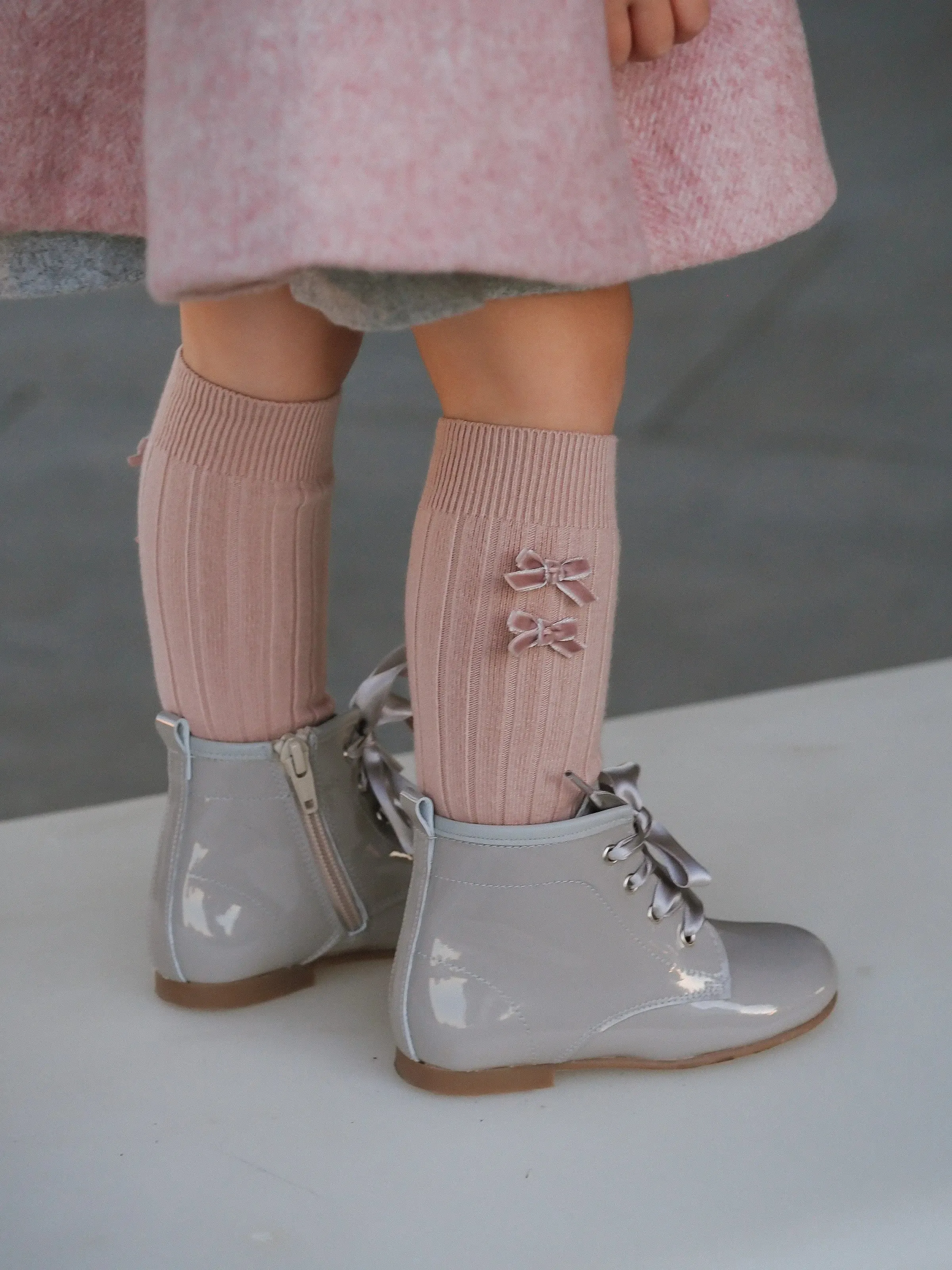 Celina - Grey Patent Leather Boots