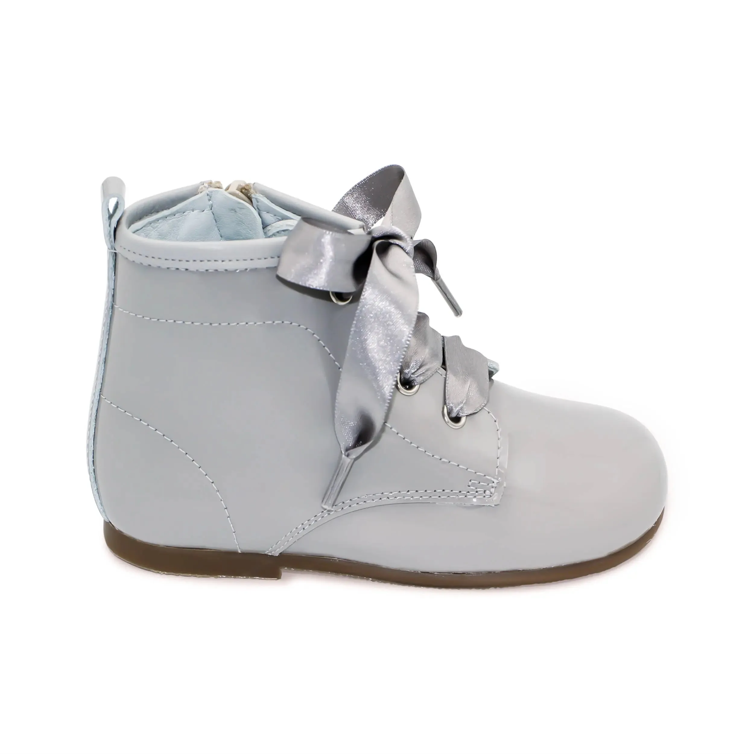 Celina - Grey Patent Leather Boots
