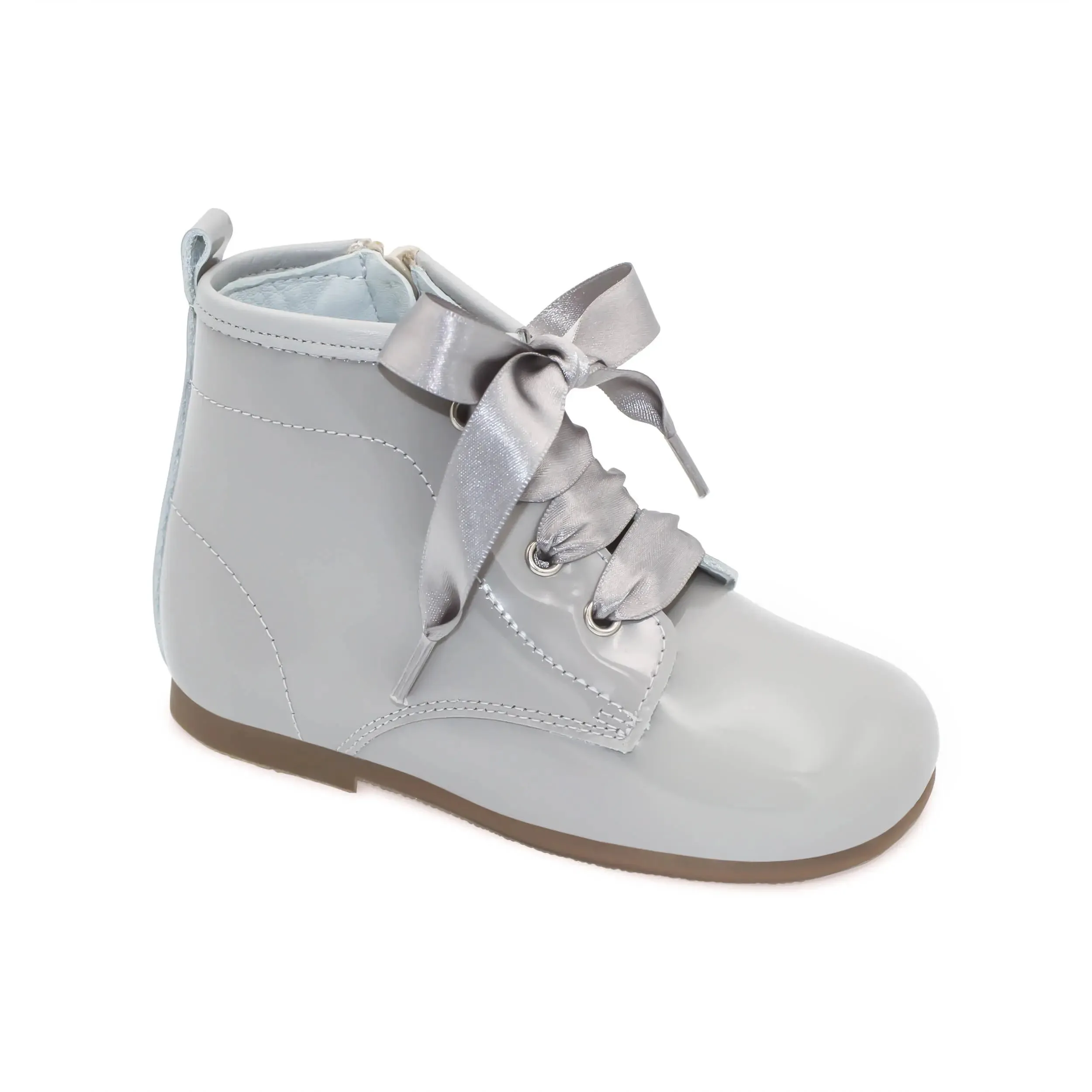 Celina - Grey Patent Leather Boots