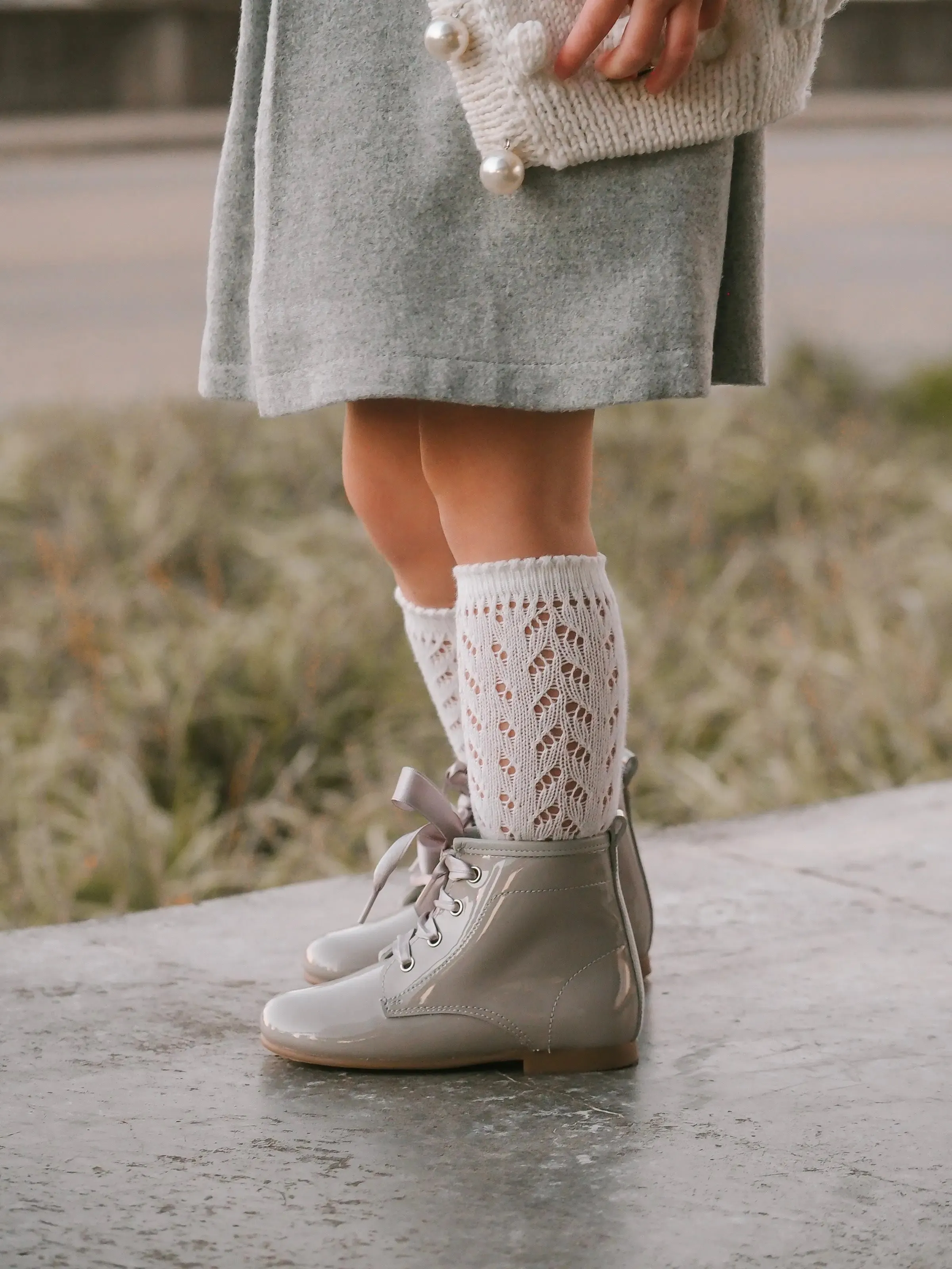 Celina - Grey Patent Leather Boots