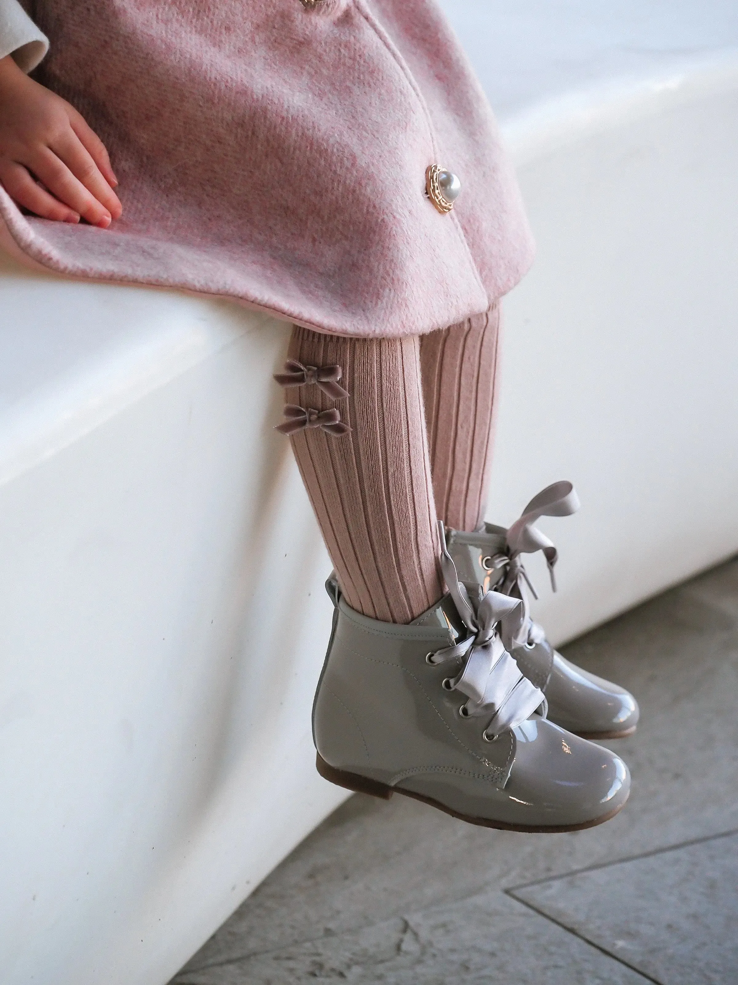 Celina - Grey Patent Leather Boots