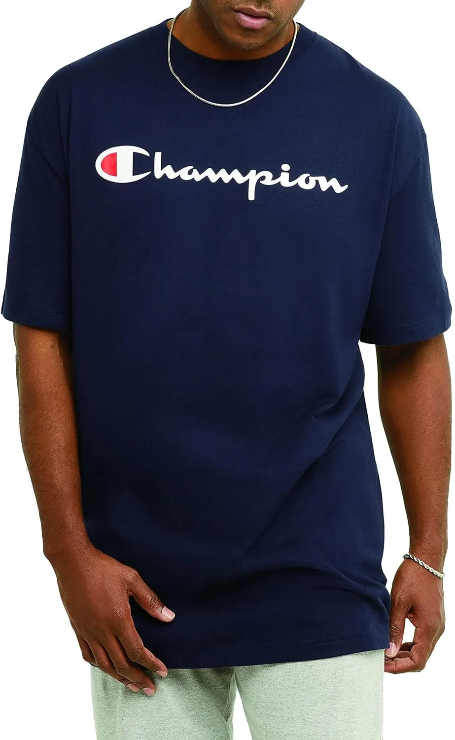 Champion Men's T-shirt, Cotton Midweight Men's Crewneck Tee,t-shirt for Men, Graphic Script