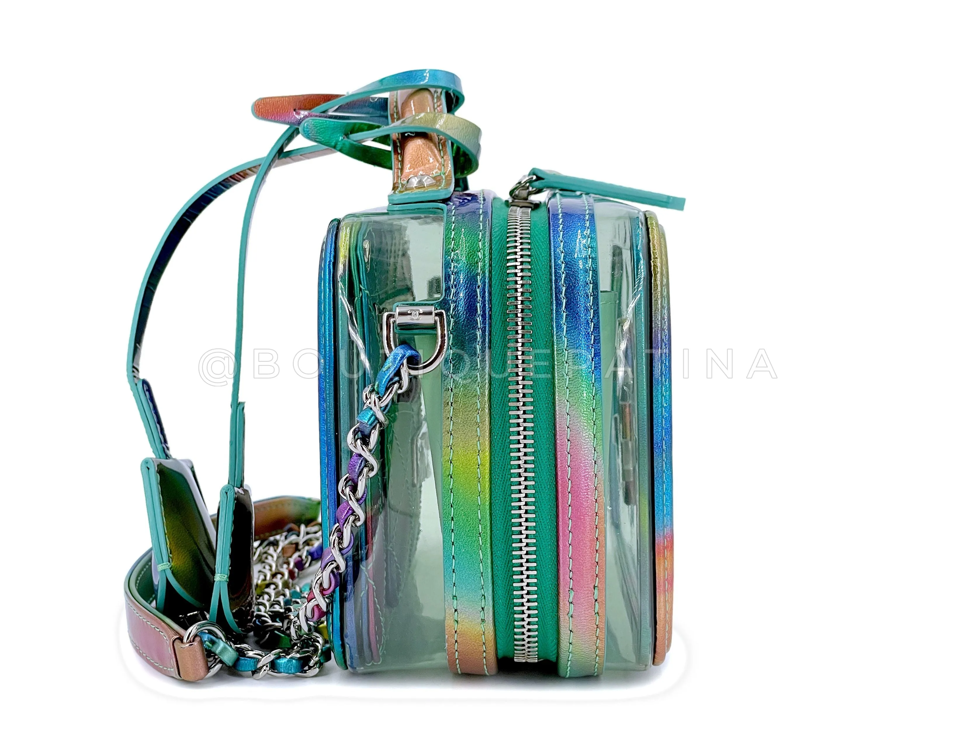 Chanel 20C Rainbow Filigree PVC Vanity Case Bag