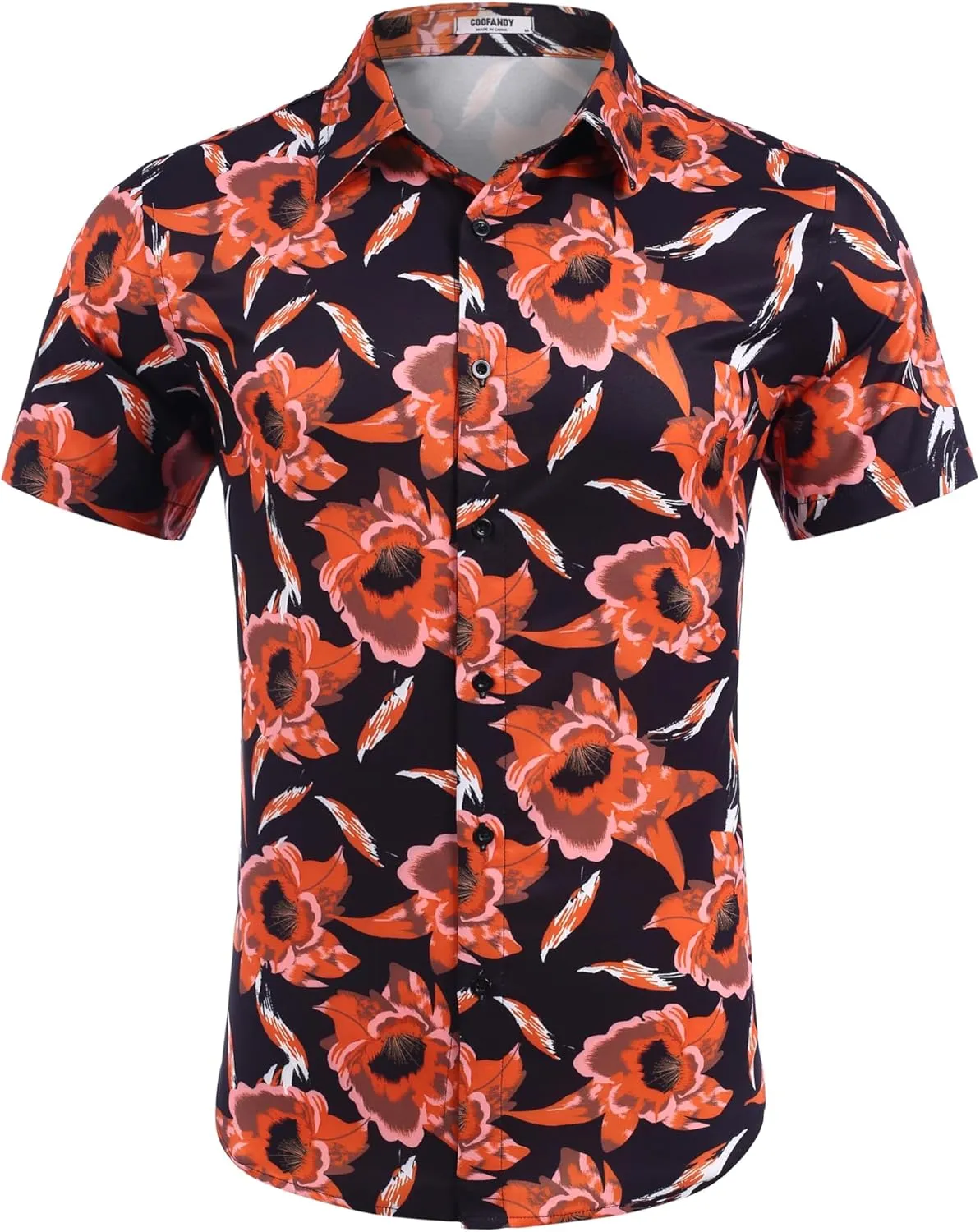 COOFANDY Mens Hawaiian Shirts Short Sleeve Button Down Shirt Casual Summer Beach Shirts Floral Tropical Vacation Resort Wear