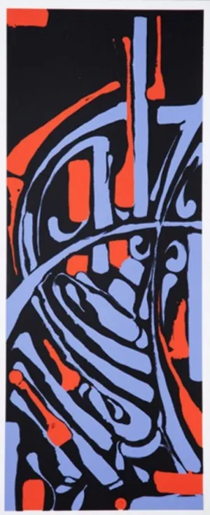 Epitaph Red/Blue Silkscreen Print by Zes