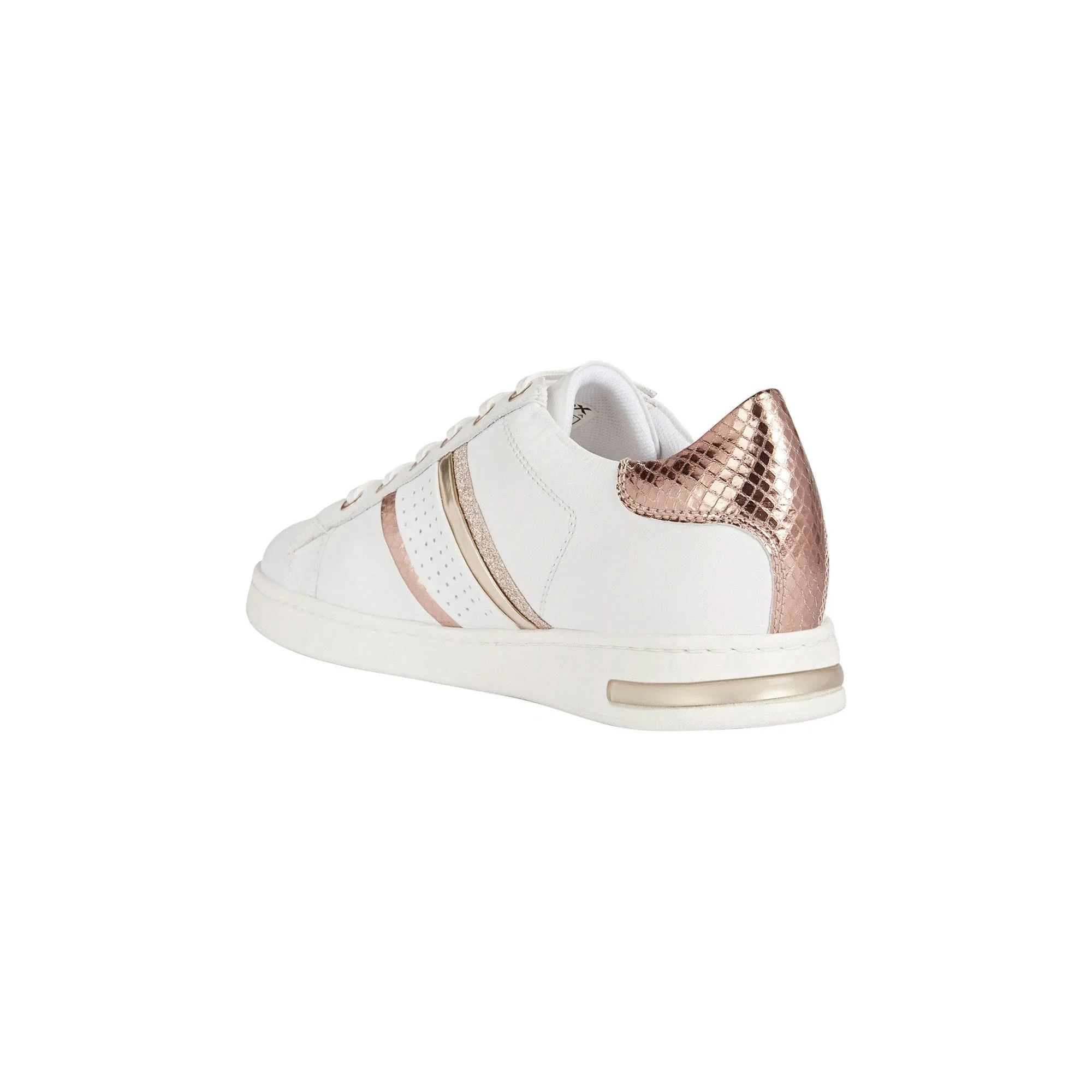 Geox Jaysen Ladies Rose Gold Trim Sneaker