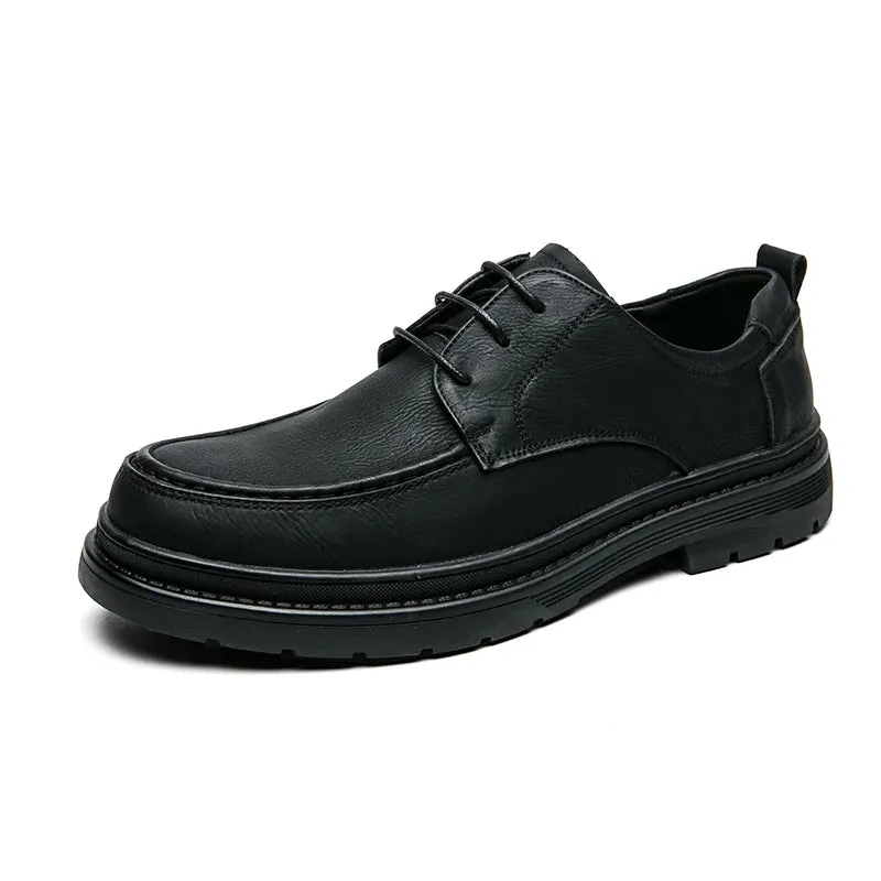 Hnzxzm Designer Brand Thick Soled Casual Shoes for Men's Business Dress Shoes Retro Brown Men's Oxford Shoes Wear-resistant Soles