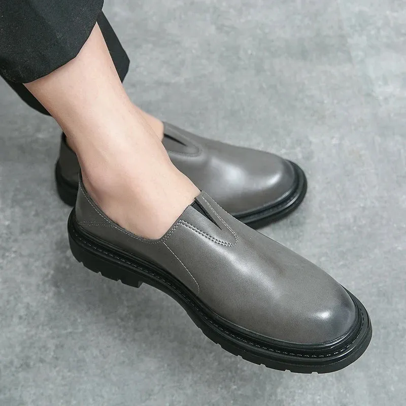 Hnzxzm Fashion Men's Leather Shoes Elegant Thick Soled Leather Shoes Men's Business Office Formal Shoes Oxford Shoe Men's Slip-on Shoe