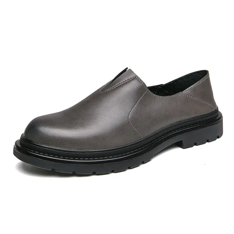 Hnzxzm Fashion Men's Leather Shoes Elegant Thick Soled Leather Shoes Men's Business Office Formal Shoes Oxford Shoe Men's Slip-on Shoe