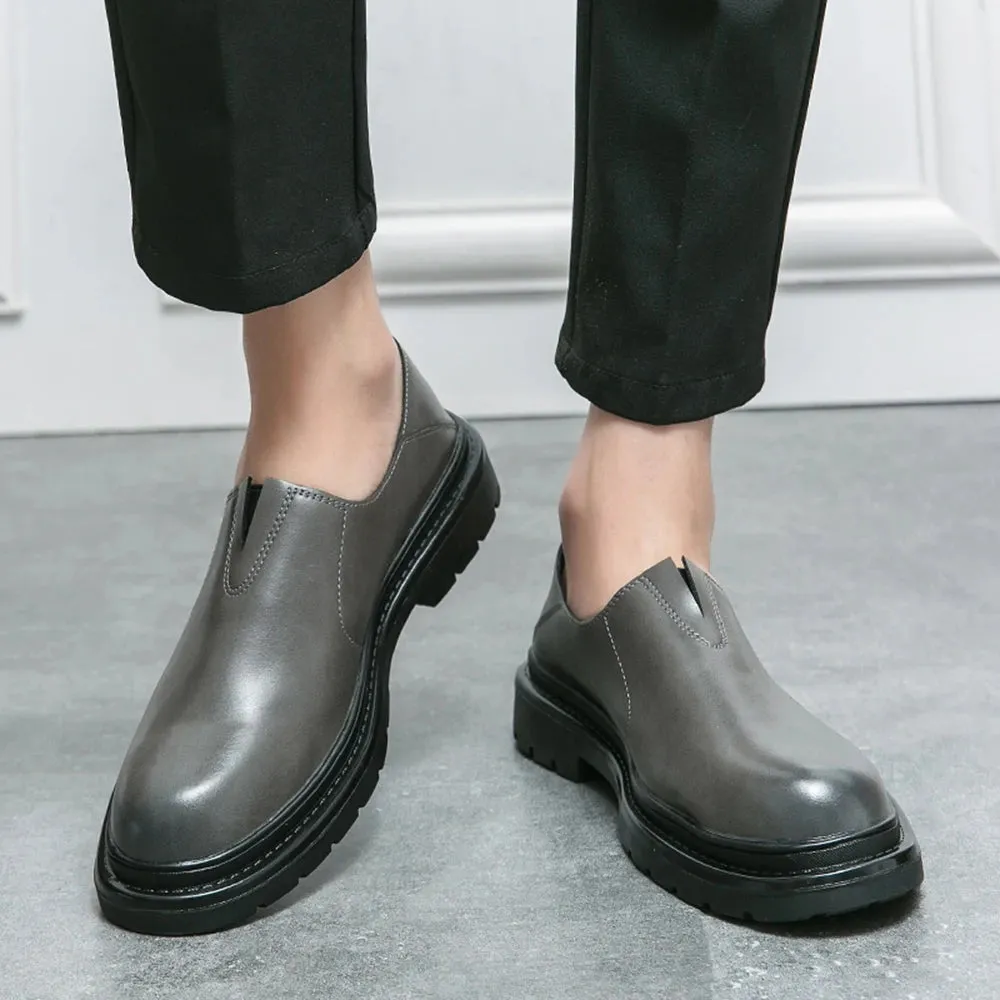 Hnzxzm Fashion Men's Leather Shoes Elegant Thick Soled Leather Shoes Men's Business Office Formal Shoes Oxford Shoe Men's Slip-on Shoe