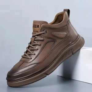Hnzxzm Fashionable New Men's Thick Soled Leather Casual Shoes Brand Banquet High-end Business Dress Shoes Men's Outdoor Oxford Shoes