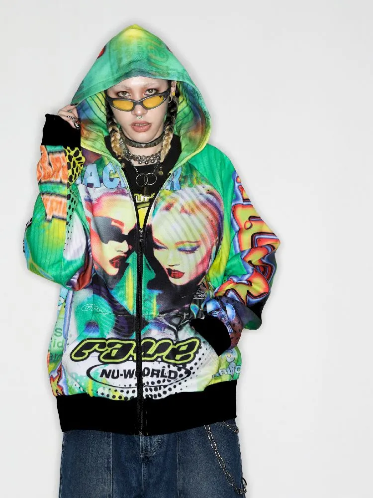 Retro Street Alien Loose Hooded Jacket【s0000010269】