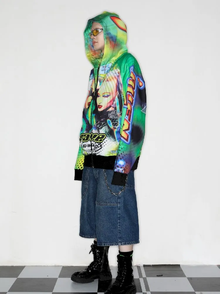 Retro Street Alien Loose Hooded Jacket【s0000010269】