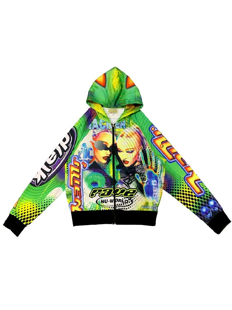 Retro Street Alien Loose Hooded Jacket【s0000010269】
