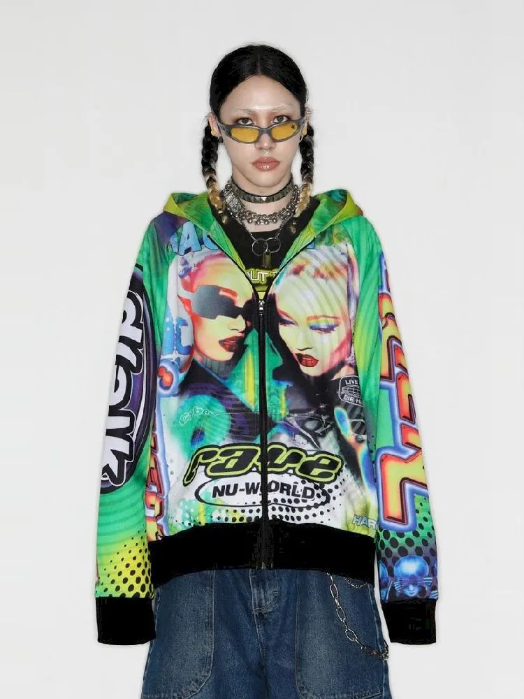 Retro Street Alien Loose Hooded Jacket【s0000010269】