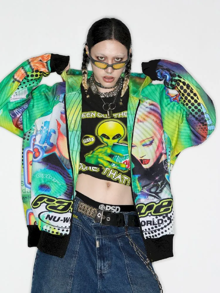 Retro Street Alien Loose Hooded Jacket【s0000010269】