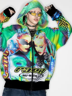 Retro Street Alien Loose Hooded Jacket【s0000010269】