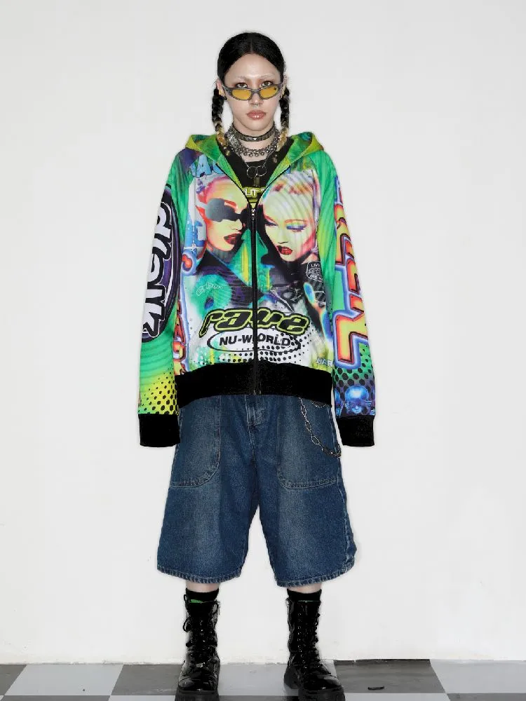 Retro Street Alien Loose Hooded Jacket【s0000010269】