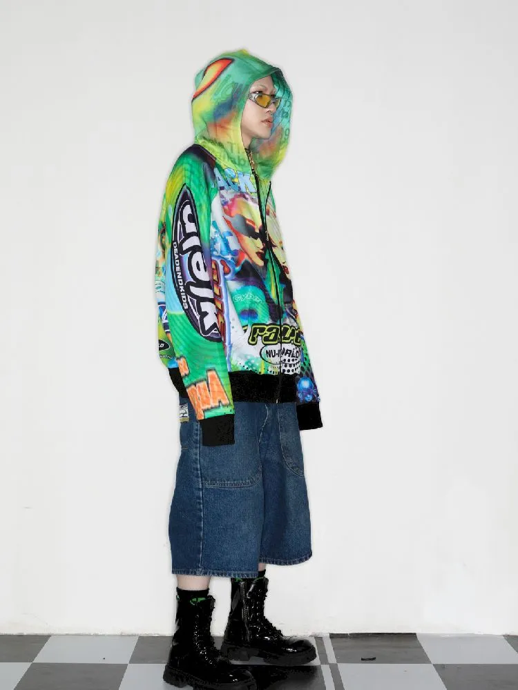 Retro Street Alien Loose Hooded Jacket【s0000010269】