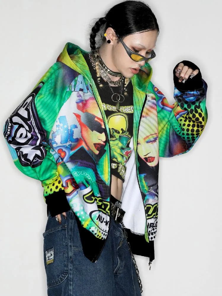 Retro Street Alien Loose Hooded Jacket【s0000010269】