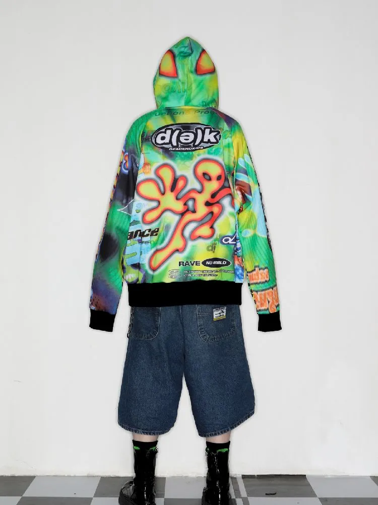 Retro Street Alien Loose Hooded Jacket【s0000010269】