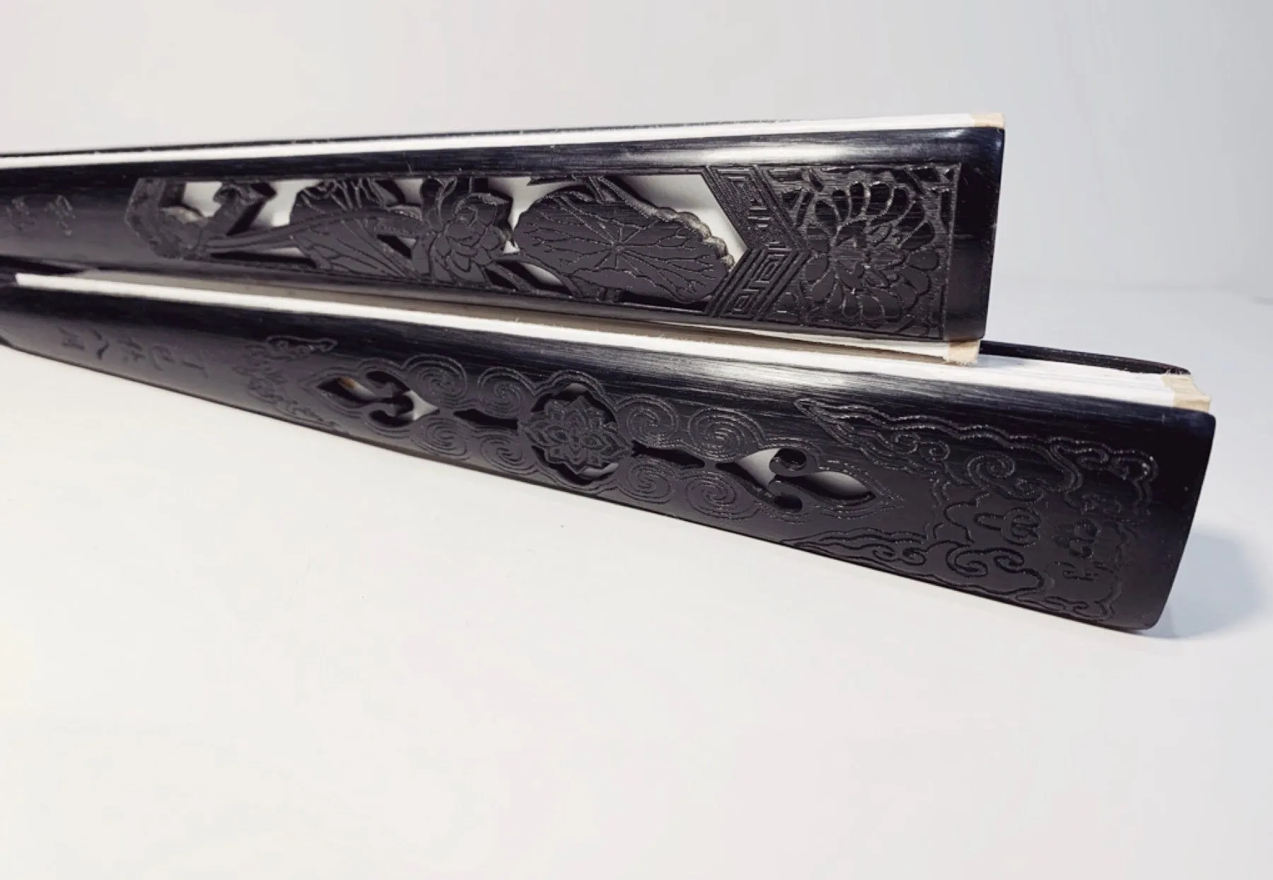 Speckled Shuen Paper "Do It Yourself"  Fan - Dark Wood Handle