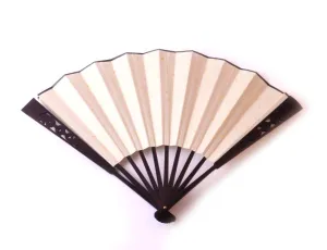 Speckled Shuen Paper "Do It Yourself"  Fan - Dark Wood Handle