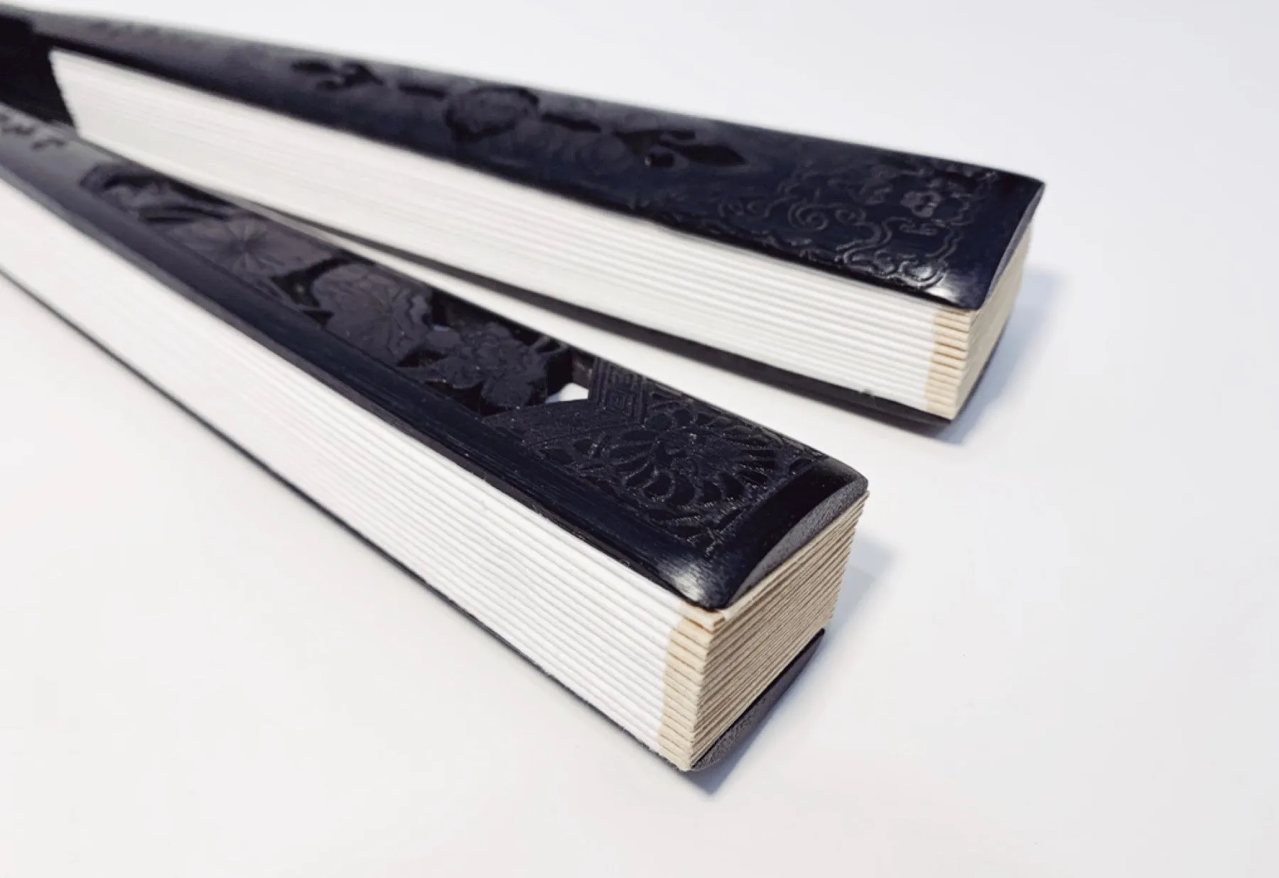 Speckled Shuen Paper "Do It Yourself"  Fan - Dark Wood Handle