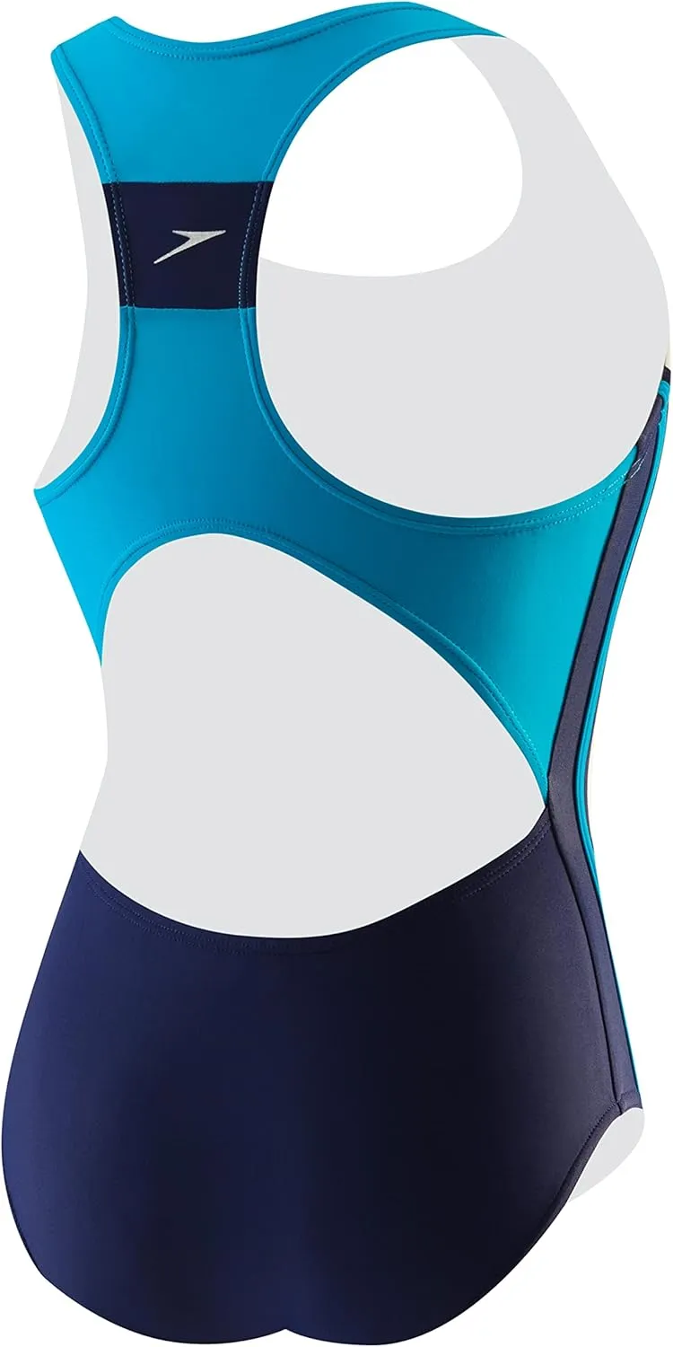 Speedo Girl's Swimsuit One Piece Infinity Splice Thick Strap