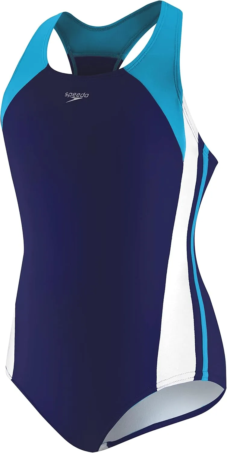 Speedo Girl's Swimsuit One Piece Infinity Splice Thick Strap