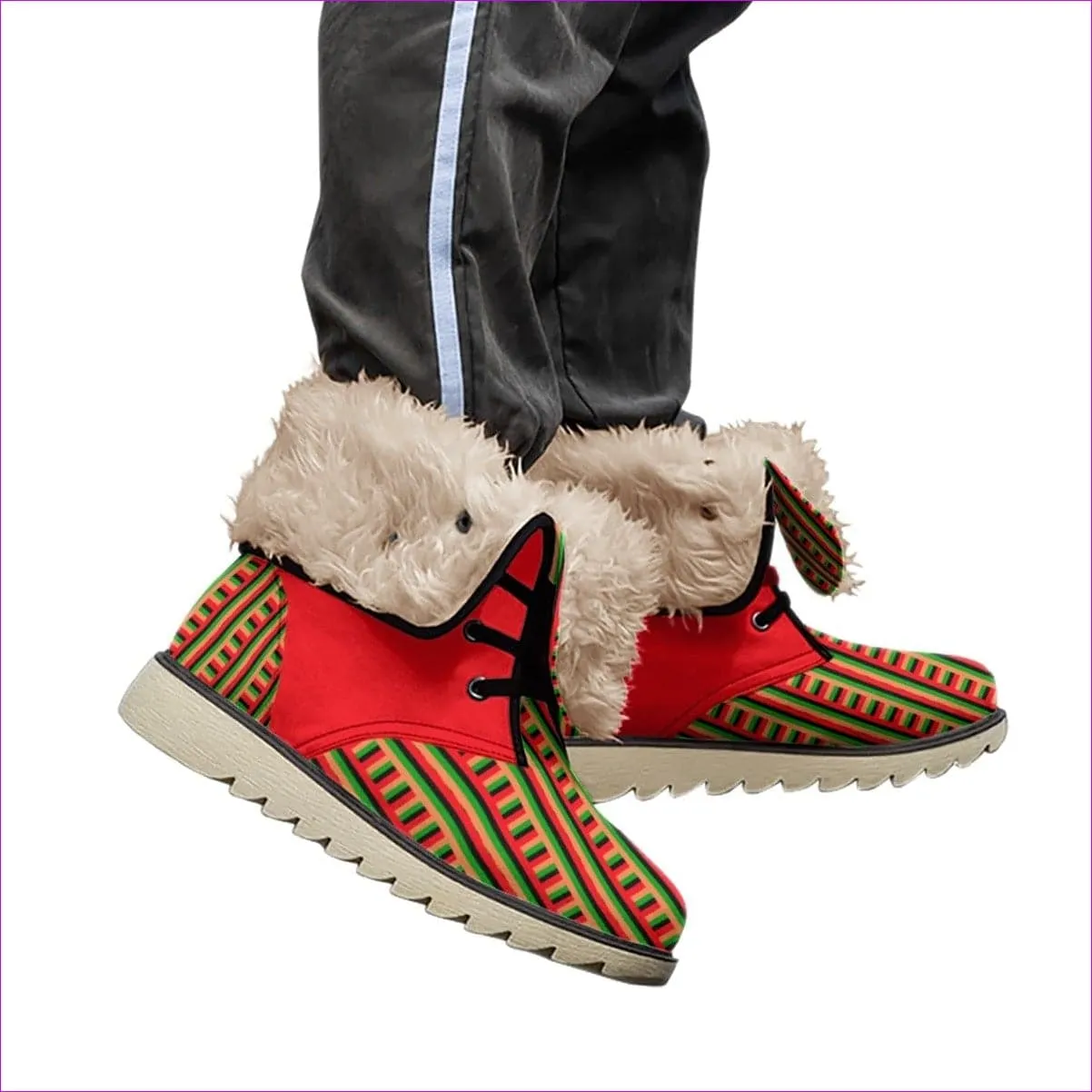 Striped Galore Women's Plush Boots
